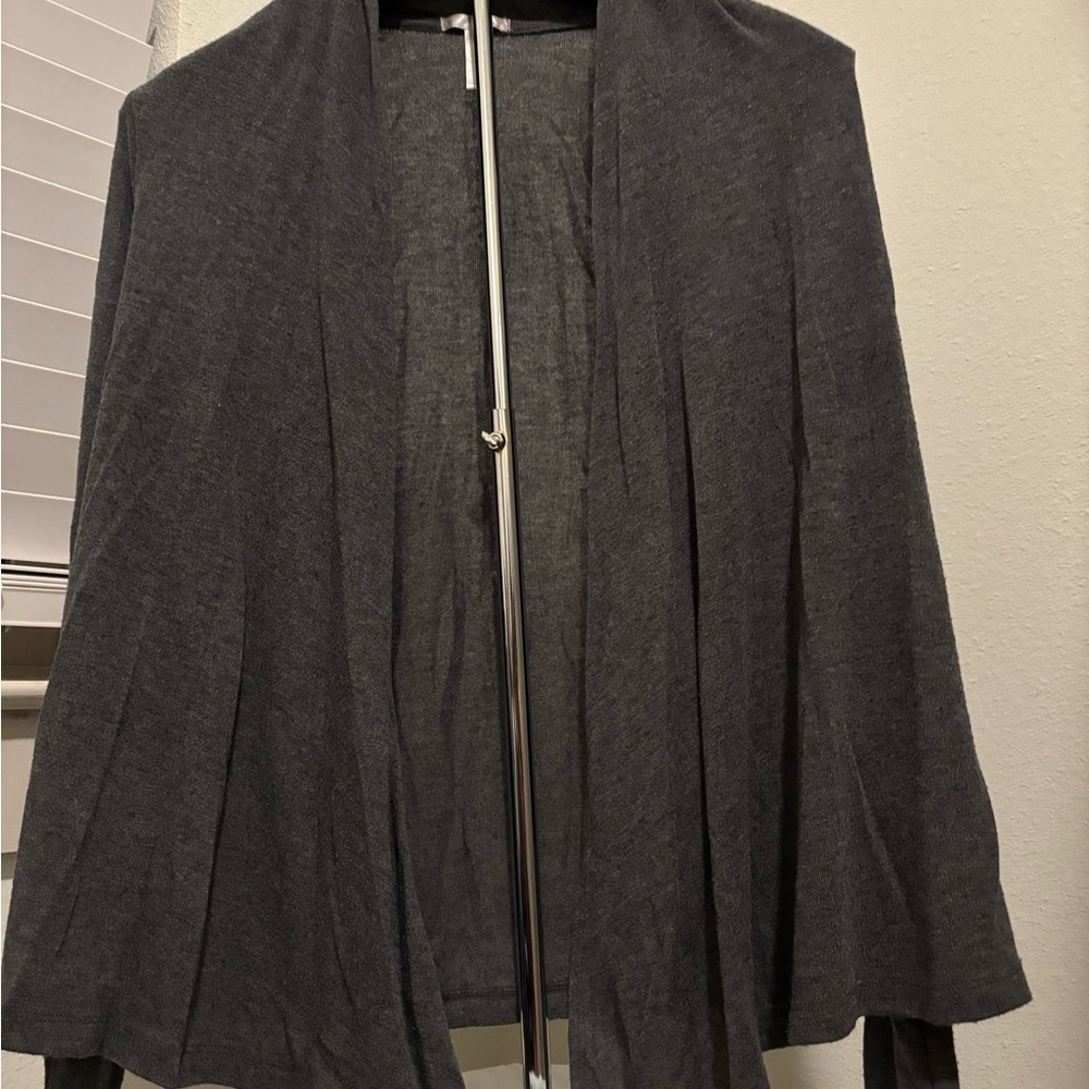 Women's Charcoal Open Front Cardigan